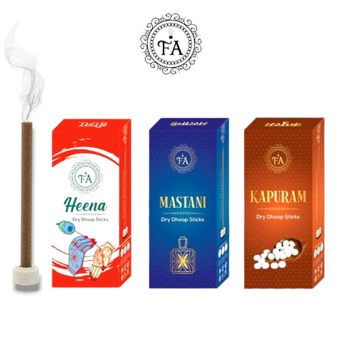 Sensory Delight Dhoop Trio - Pack of 3 (Heena, Mastani, Kapuram)