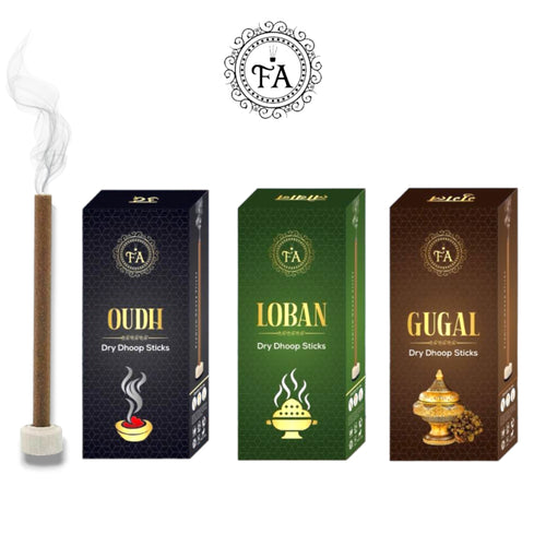 Mystic Aromas Dhoop Collection - Pack of 3 (Oudh, Loban, Gugal)