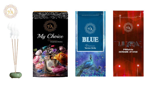 Sensory Bliss Trio - Pack of 3 Agarbatti (My Choice, Blue, Ultra)